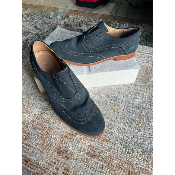 Mens FLORSHEIM Suede Wingtip Shoes Blue Sz 12D - Picture 1 of 12